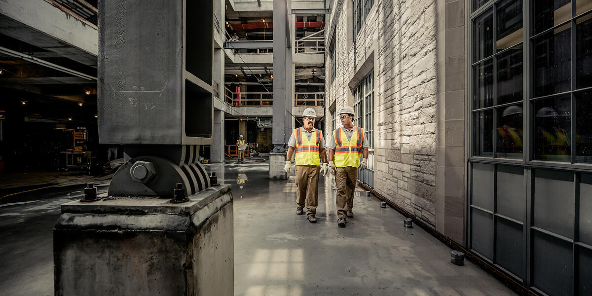 4 Construct Workers Walking