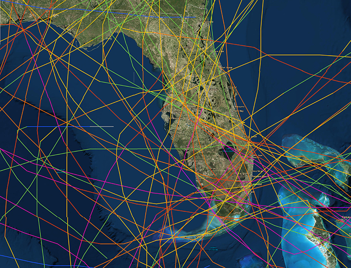 Florida Hurricane Paths 